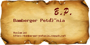 Bamberger Petúnia névjegykártya